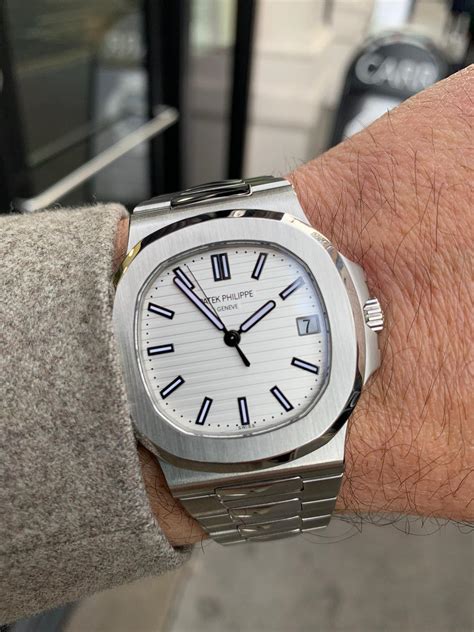 patek philippe white face nautilus